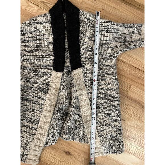 Alpaca Wool Blend Thick Heavy Open Cardigan Women's TEA Size Small Elbow Sleeve - Picture 7 of 9